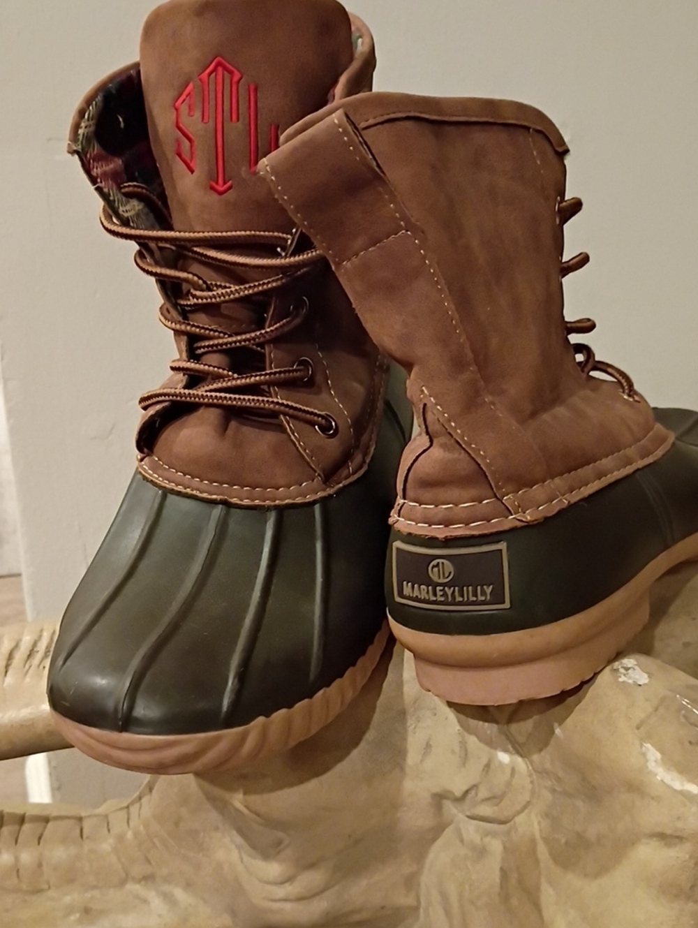Men's Brown & Olive Duck Boots